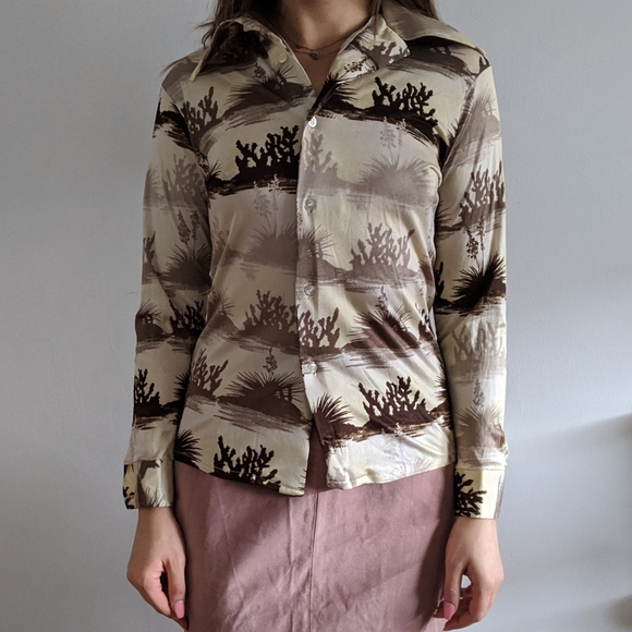 1990’s Cactus Novelty Print Long-Sleeved Shirt